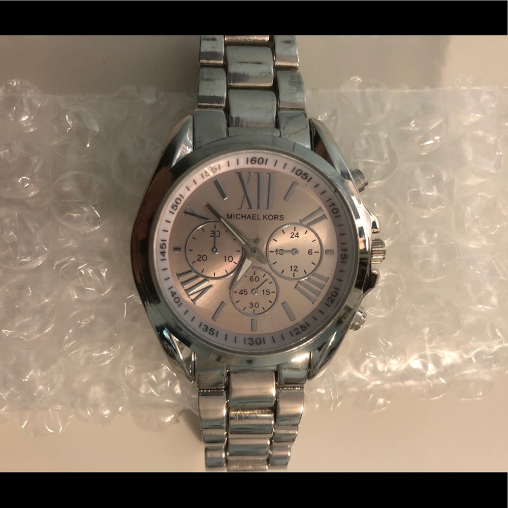 Michael Kors silver with rose gold center watch